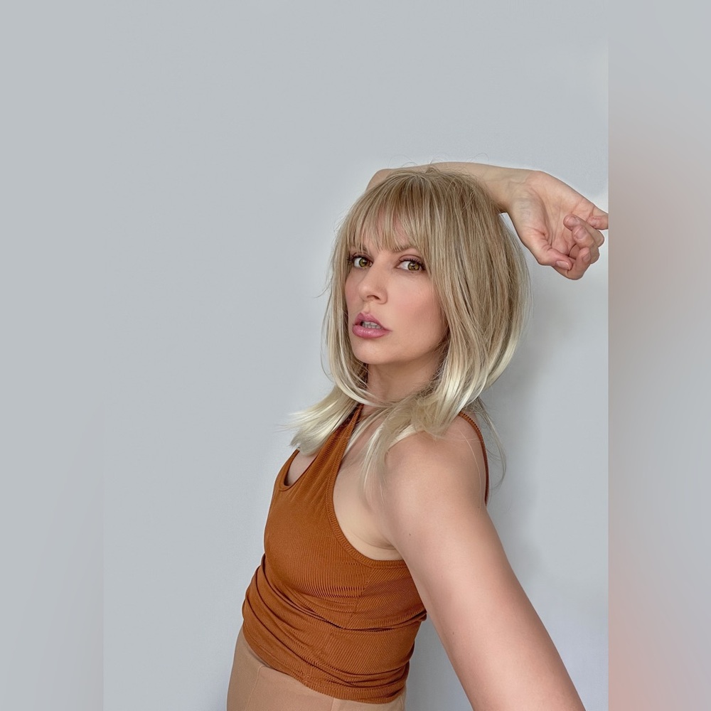 Orange Brown Spaghetti Style Asymmetrical Top  - Limited Edition- Worn 1x for 📸